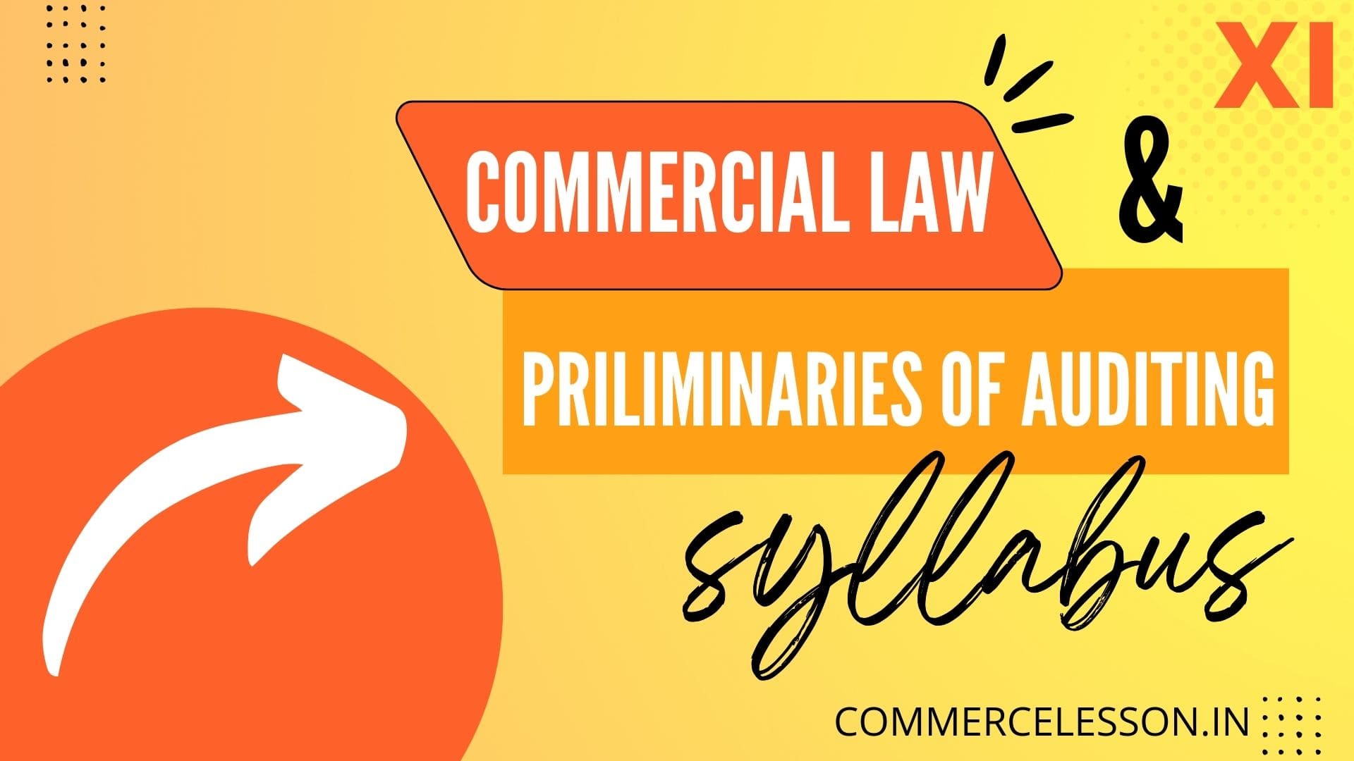 Commercial Law and Preliminaries of Auditing Syllabus and Question Papers